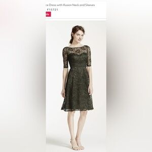 David’s Bridal Style F15721 Black Lacelike Dress